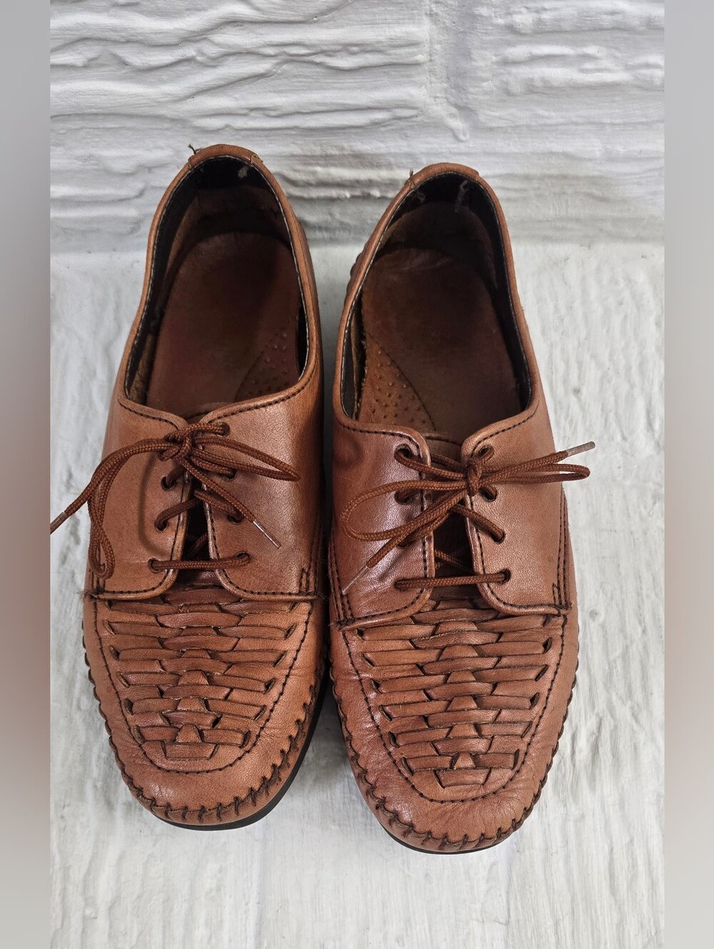 Vintage Dexter Made in USA Woven Leather Oxford Shoes - Women's Size 7 M